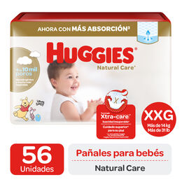 Pañales Huggies Natural Care XXG 56 Unidades