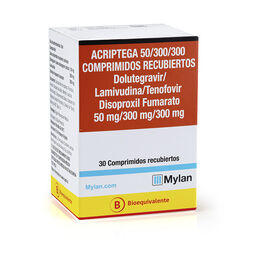 Acriptega (B) 50/300/300 Dolutegravir / Lamivudina / Tenofovir 30 Comprimidos Recubiertos