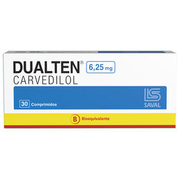 Dualten (B) Carvedilol 6.25mg 30 Comprimidos