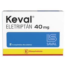 Product image of Keval Eletriptán 40mg 2 Comprimidos Recubiertos