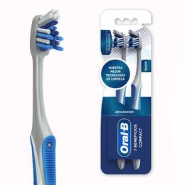 Cepillo de Dientes Advanced Compact Suave 2 Unidades - Oral-b