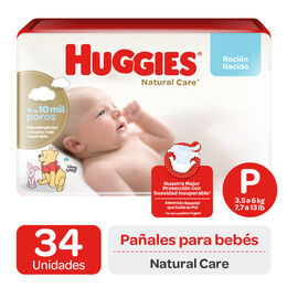 Product image of Huggies Natural Care Talla P Pañales Desechables 34 Unidades