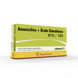 Amoxicilina / ícido Clavulánico (B) 875/125 14 Comprimidos Recubiertos - Amoxicilina+clavulanico