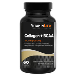 VitaminLife Colágeno + BCAA 60 Tabletas