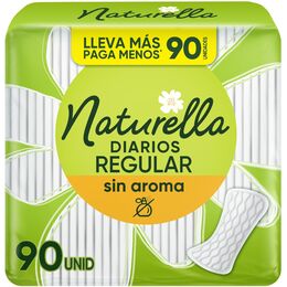 Protectores Diarios Naturella Sin Aroma Regular, 90 Unidades