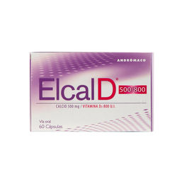 Elcal D 500/800 Calcio/Vitamina D3 60 Cápsulas