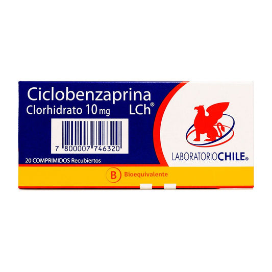 Ciclobenzaprina Clorhidrato 10 mg - 20 Comprimidos Recubiertos