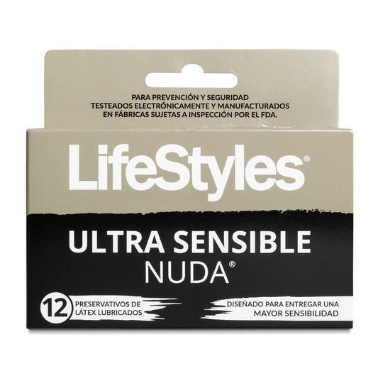 Lifestyles - Condón Lubricado Ultra Sensible 12 Piezas (Latex)