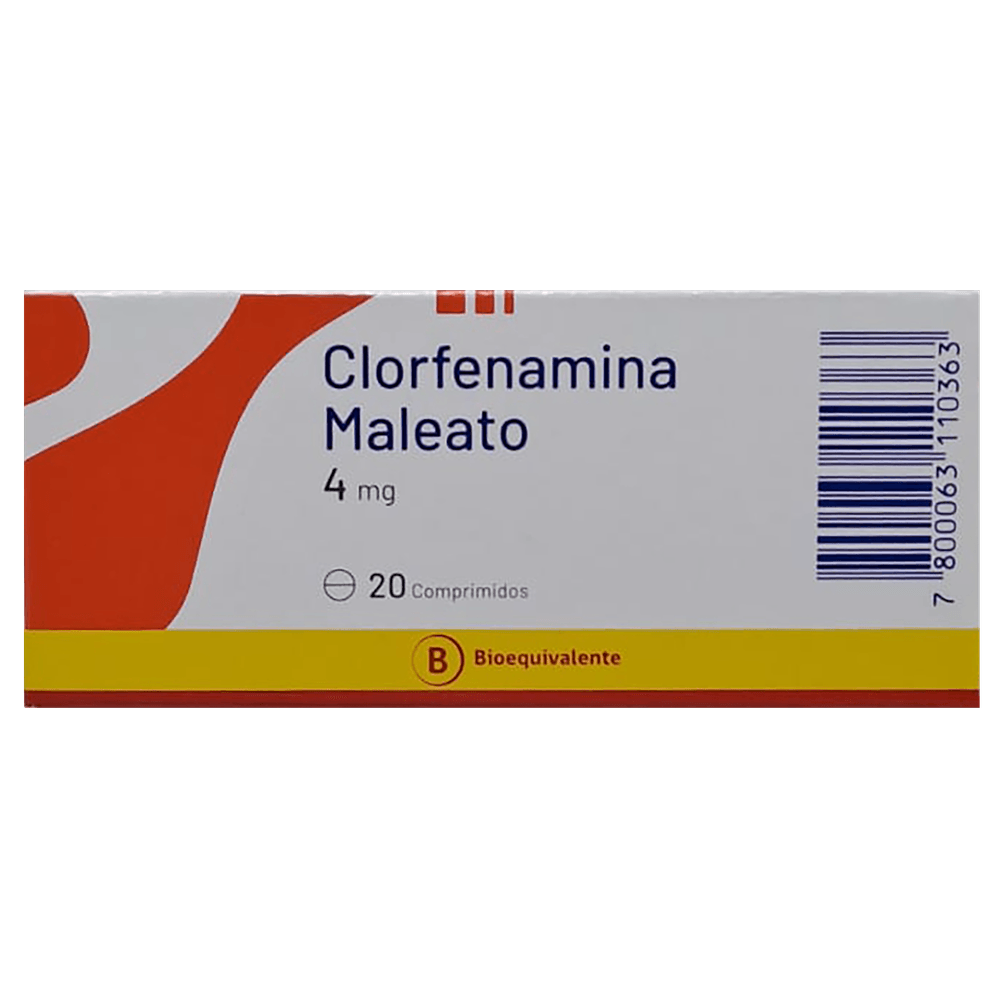 Clorfenamina Maleato 4 mg - 20 Comprimidos