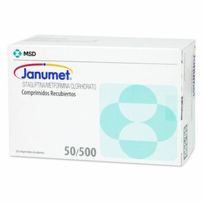 Janumet 50/500 Sitagliptina 50 mg 28 Comprimidos - Merck