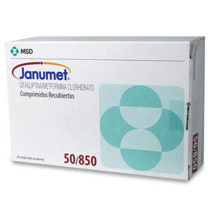 Janumet 50/850 Sitagliptina 50 mg 28 Comprimidos Recubierto - Merck