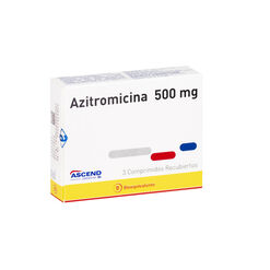 Azitromicina 500mg Caja 3 Comp. Recubiertos ASCEND - Ascend