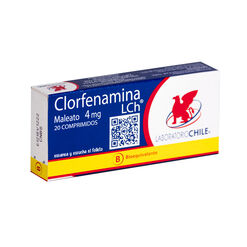 Clorfenamina Maleato 4 mg x 20 Comprimidos CHILE - Chile