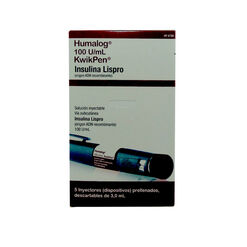 Insulina Humalog Kiwik Pen 100 UI/mL Solucion Inyectable x 5 Dispositivos 3 mL - Eli lilly de chile l