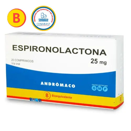 Espironolactona 25 mg x 20 comprimidos (Andrómaco)